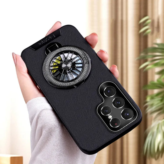 Luxury Leather Rotating Stand Case - Samsung