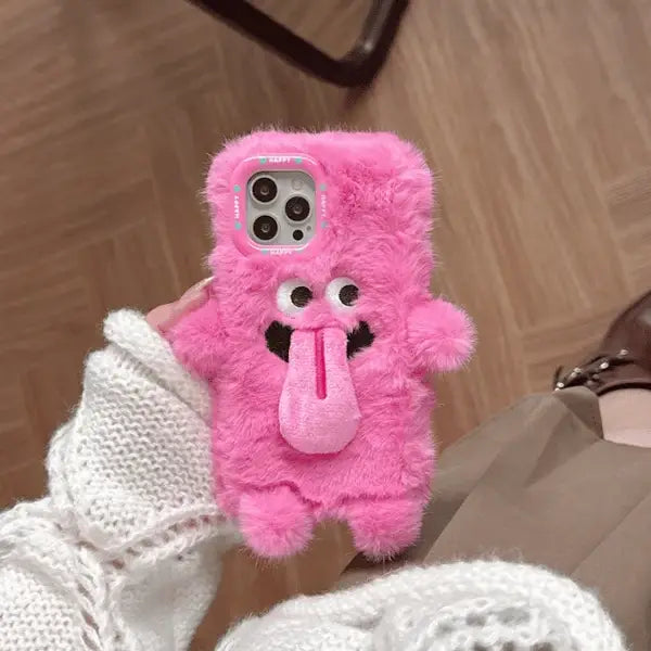 Funny Tongue Sticking Out Plush Case - iPhone