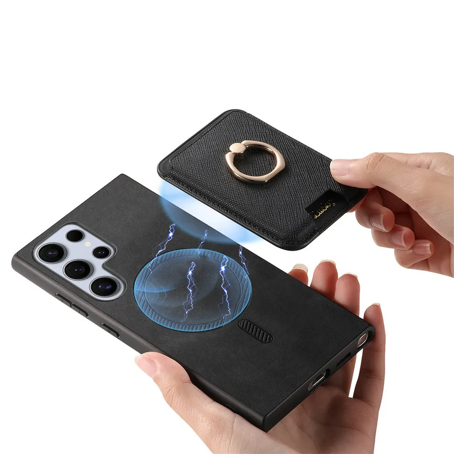 Galaxy S25 Ultra Detachable Leather Card Holder Case
