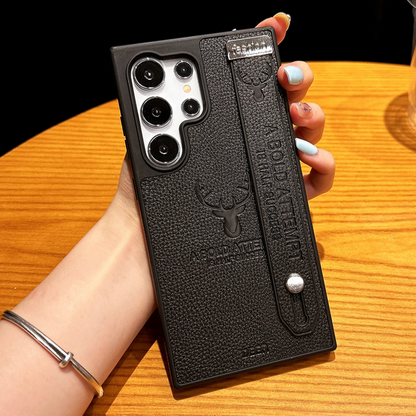 Deer Charm Leather Wristband Shockproof Case -Samsung
