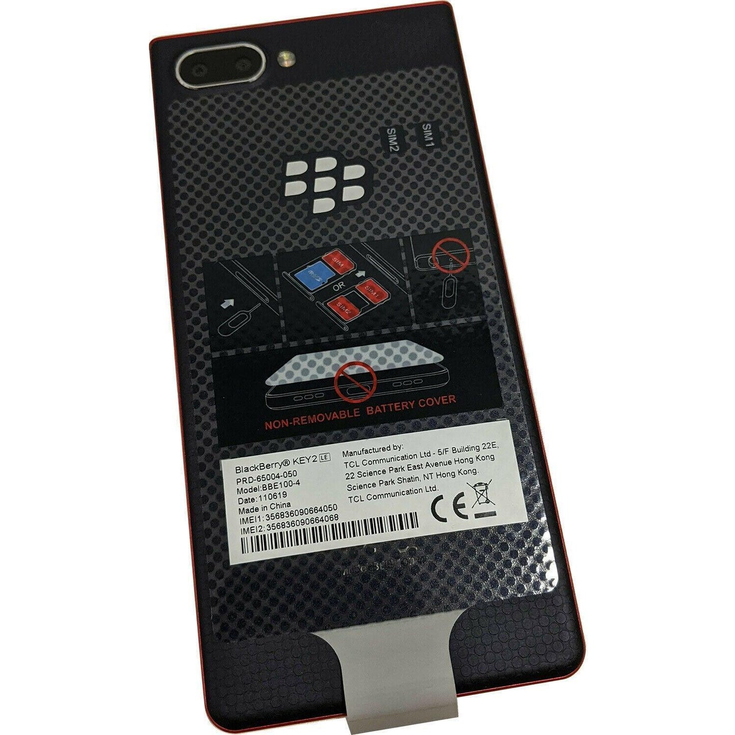 BlackBerry KEY2 LE (BBE100-4) 64GB (Unlocked) Dual SIM Smartphone- Refurbished
