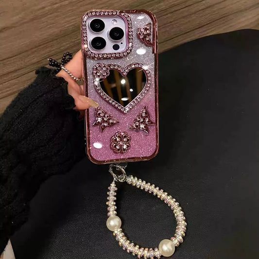 Sparkling Heart Mirror Case
