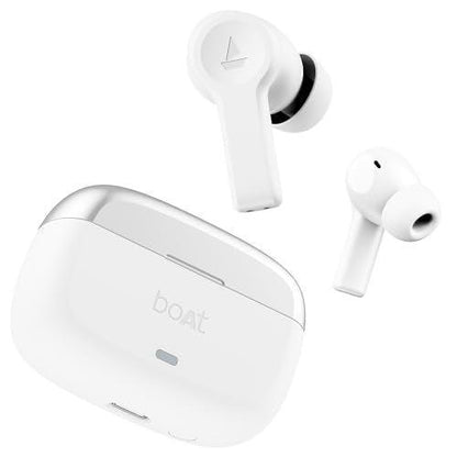boAt Airdopes Flex 454 ANC in Ear TWS Earbuds with Smart Features, ANC, 60HRS Playback, Beast Mode(Low Latency), Quad Mics ENx Tech, Multi Point Connectivity, ASAP Charge(Zinc White)