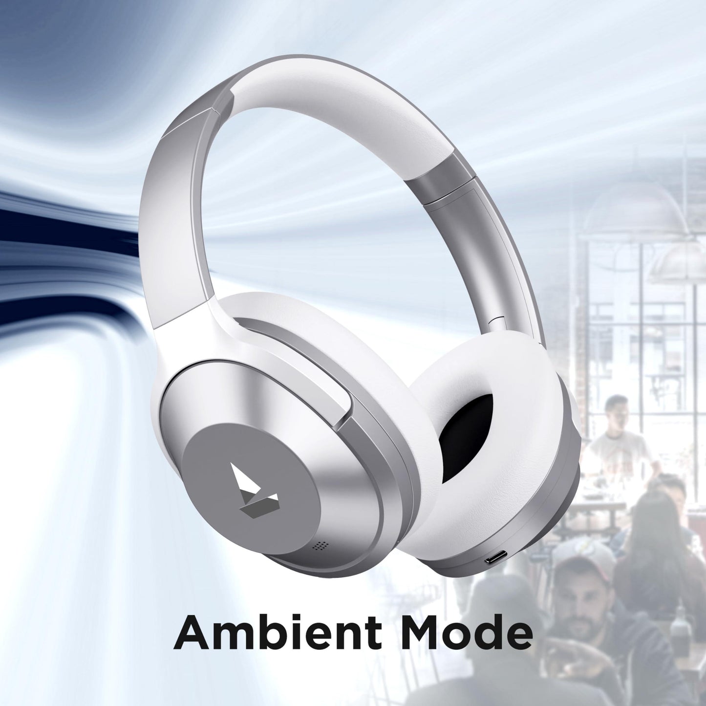 boAt Nirvana 751 ANC Hybrid Active Noise Cancelling Bluetooth Wireless Over Ear Headphones with Up to 65H Playtime, ASAP Charge, Ambient Sound Mode, Immersive Sound, Carry Pouch(Silver Sterling)