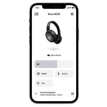 Bose Quietcomfort 45 Bluetooth Wireless Over Ear Headphones with Mic Noise Cancelling - Triple Black