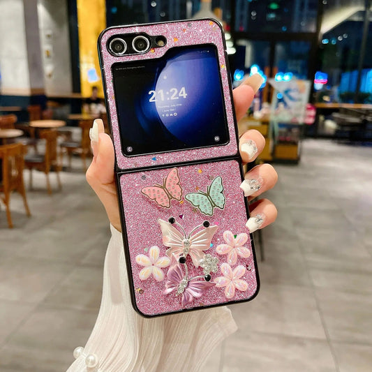 Stylish Sparkling Butterflies Case - Samsung