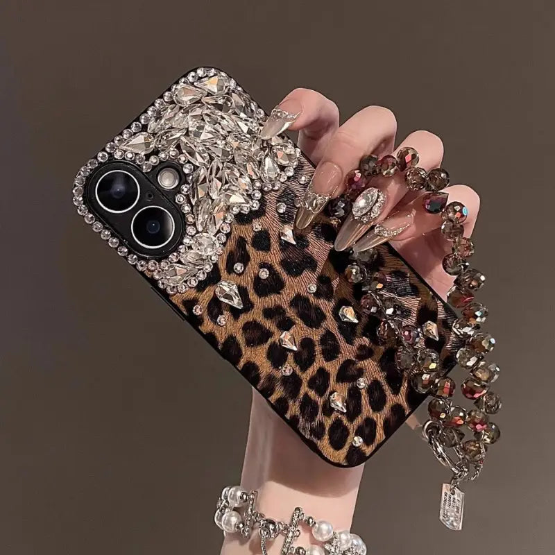 Leopard Diamond Bling Charm Case
