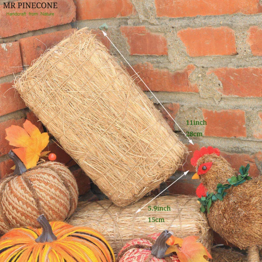 0709BA L11" Vintage Straw Bale Brick Rustic Hay Bales Home Decoration Fall Spring Party Festival Supplies Barn Accessory