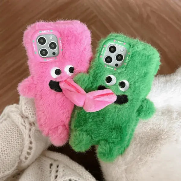Funny Tongue Sticking Out Plush Case - iPhone
