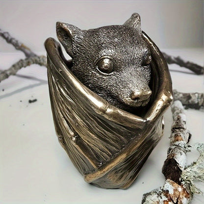0207ba Resin Bat Jewelry Holder Collectible Figurine - Versatile Room Decor for Indoor and Outdoor, Gothic Home Decor, Perfect for Halloween, No Electricity Required