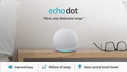 Certified Refurbished Echo Dot (4th Gen, 2020 release)| Smart speaker with Alexa (White)