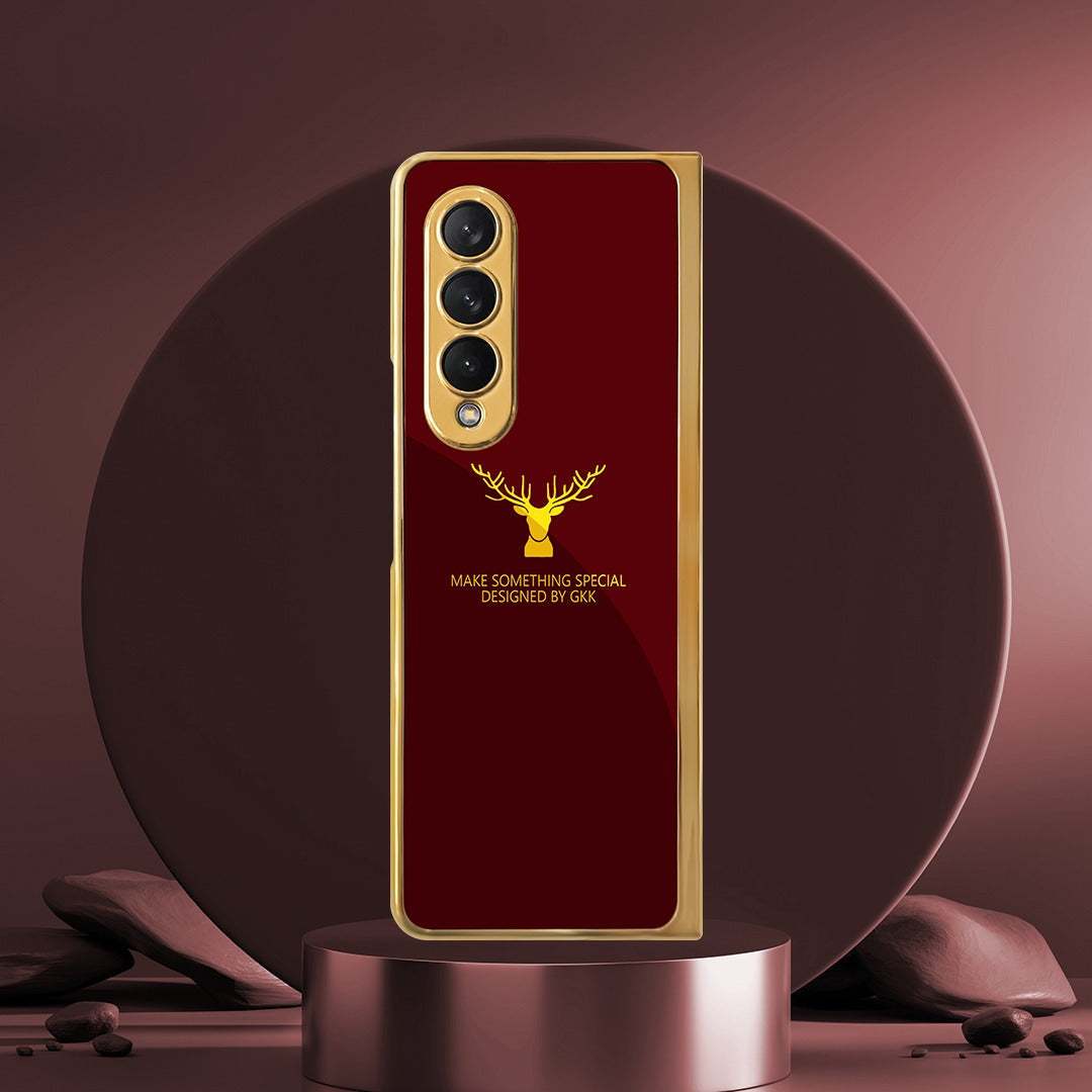 Galaxy Z Fold4 Deer Pattern Inspirational Glass Case