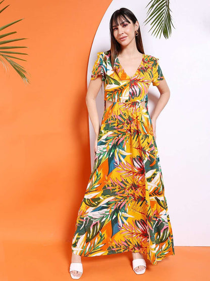 Women Waist Cut Out Long Dress