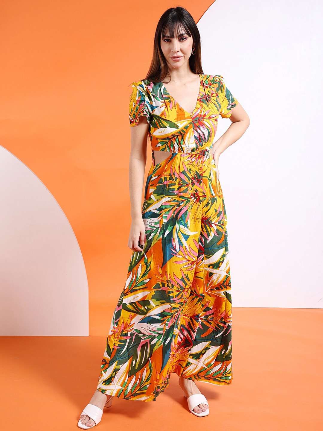 Women Waist Cut Out Long Dress