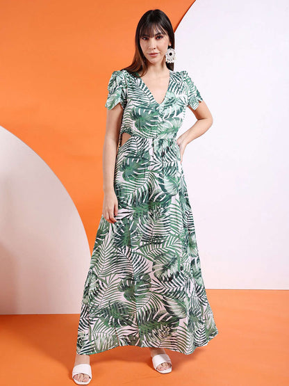 Women Waist Cut Out Long Dress