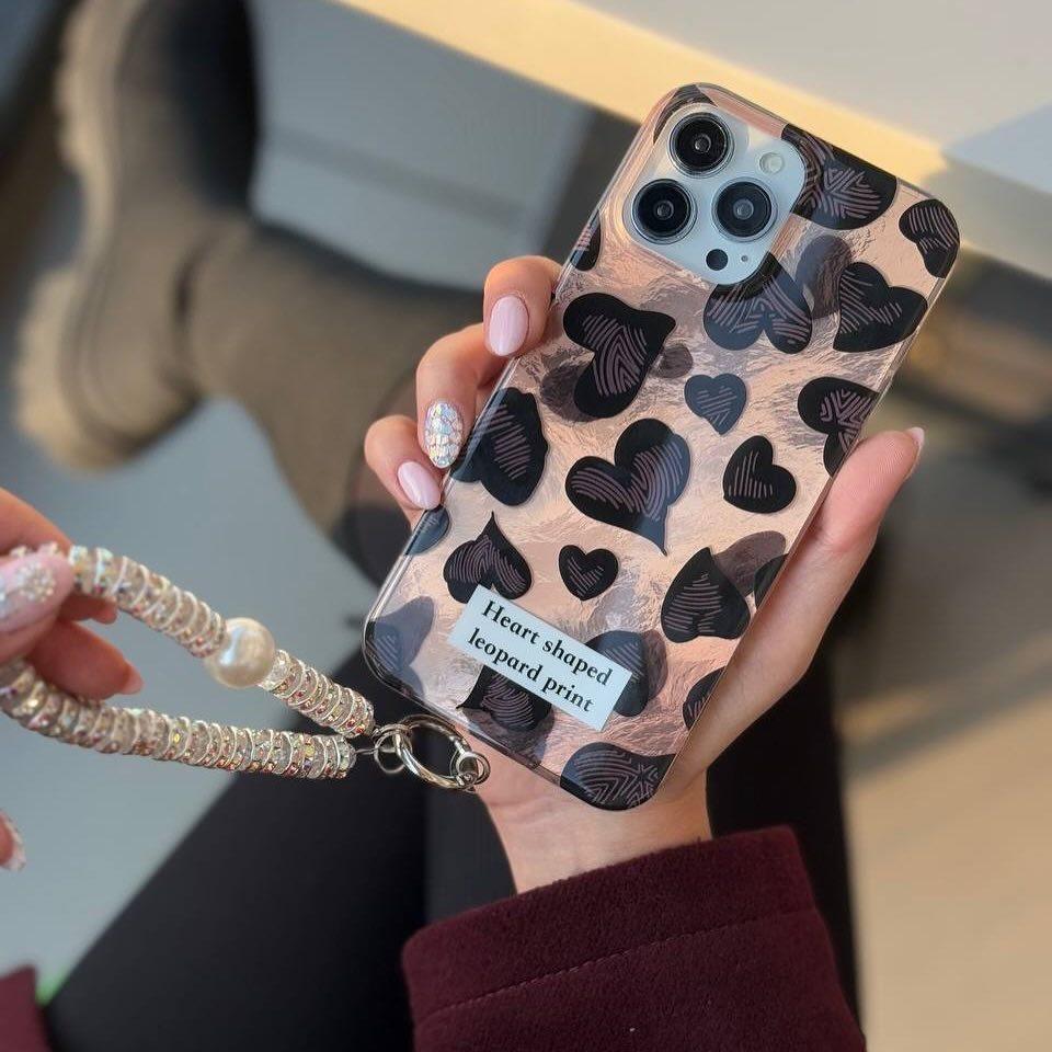 Trendy Heart-Shaped Case with Charm