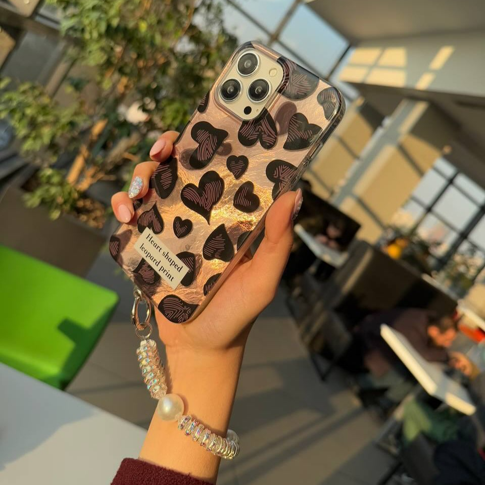 Trendy Heart-Shaped Case with Charm