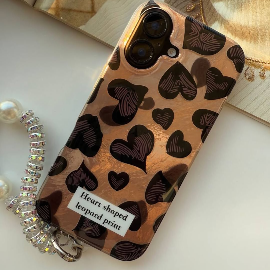 Trendy Heart-Shaped Case with Charm