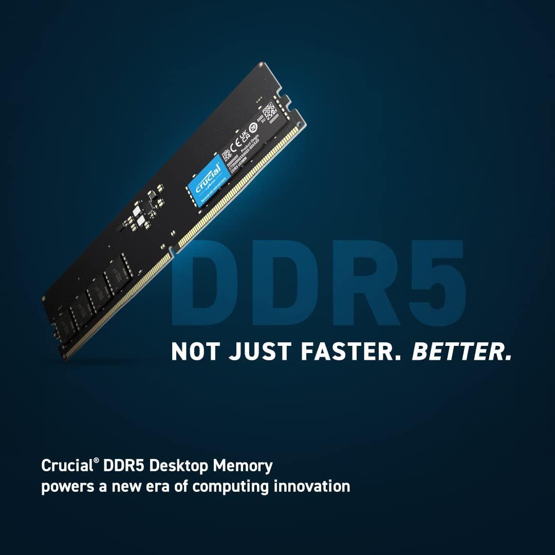 Crucial RAM 32GB Kit (2x16GB) DDR5 4800MHz CL40 Desktop Memory CT2K16G48C40U5