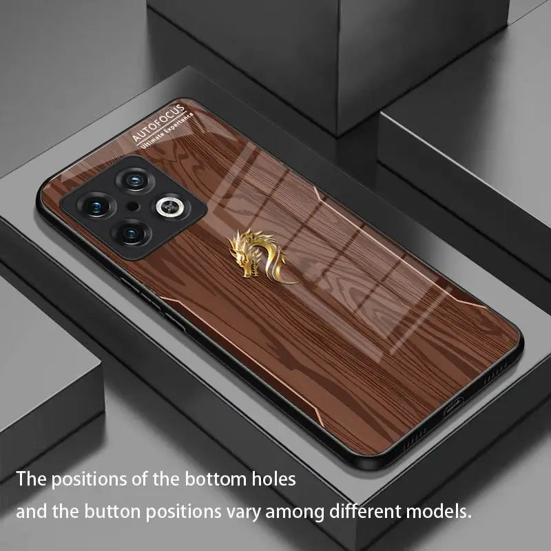 Unique Dragon Head Wood Grain Case - OnePlus