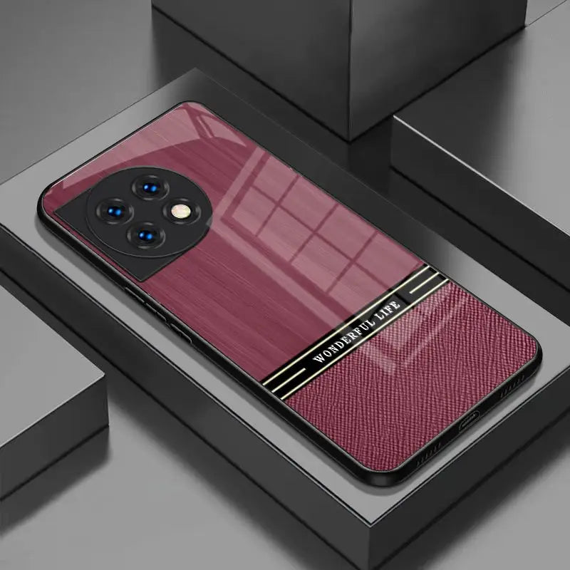 Timber Touch Tempered Glass Case - OnePlus