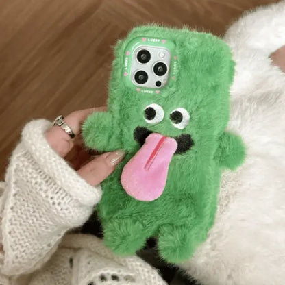 Funny Tongue Sticking Out Plush Case - iPhone