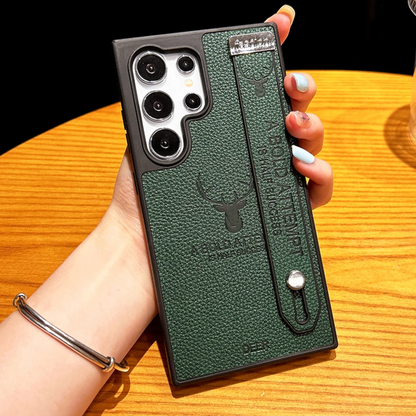 Deer Charm Leather Wristband Shockproof Case -Samsung