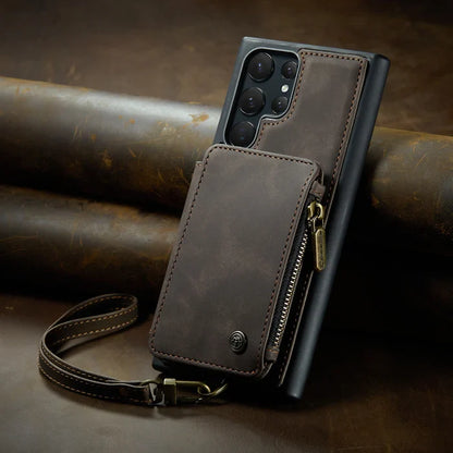Secure Shield Luxury Zip Flip Phone Case - Samsung