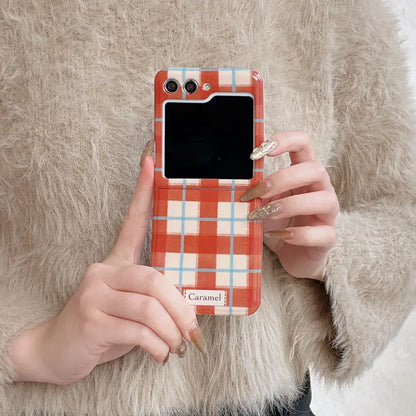 Trendy Plaid Beaded Case with Charm - Samsung