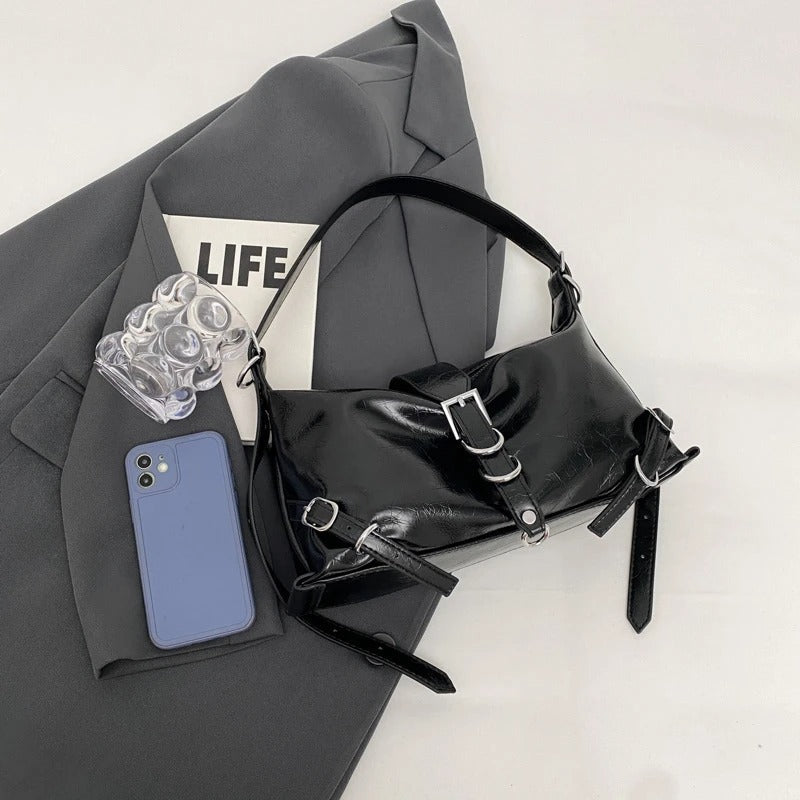 Adjustable Strap Crossbody Leather Bag