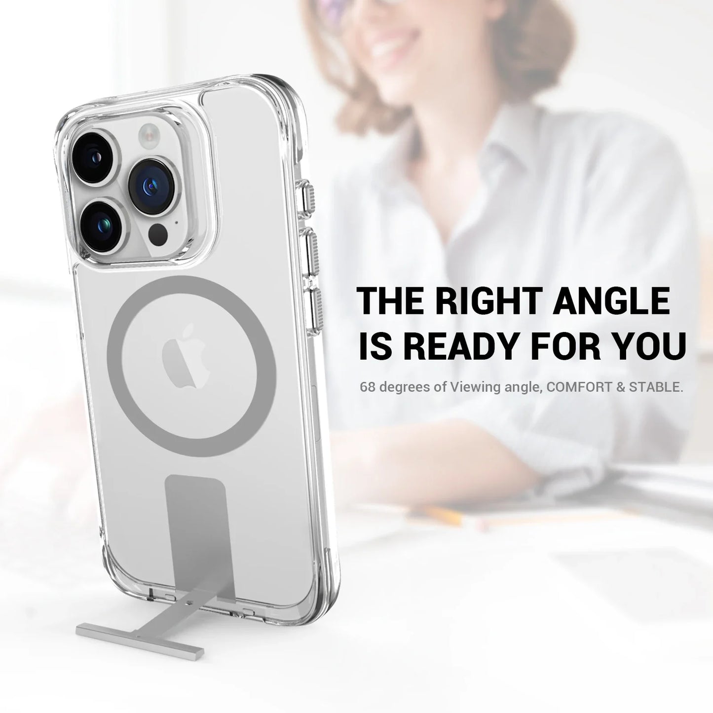 Minimalist Clear MagSafe KickStand Case - iPhone