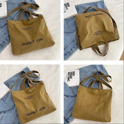 Wash Canvas Thick Handbag