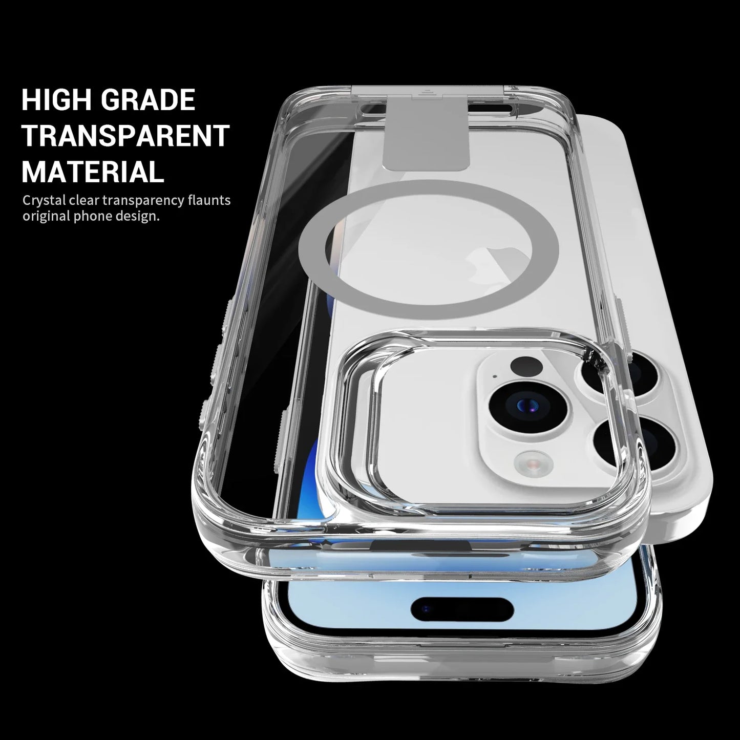 Minimalist Clear MagSafe KickStand Case - iPhone