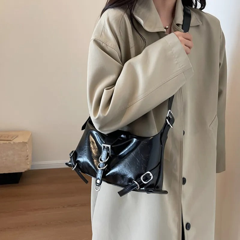 Adjustable Strap Crossbody Leather Bag