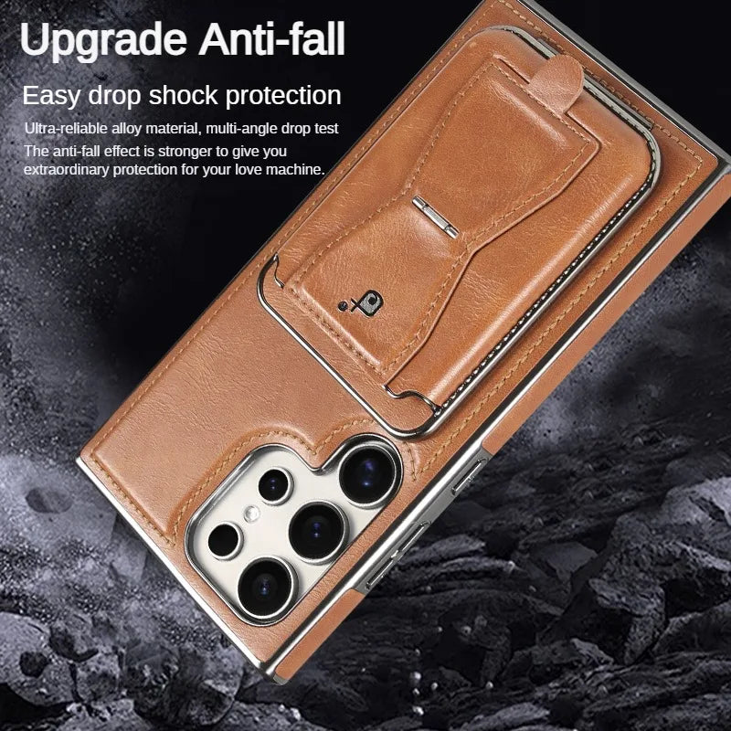 Versatile Magnetic Leather Wallet Case - Samsung