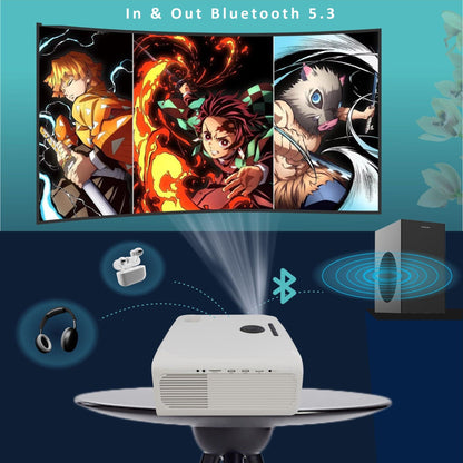 E Gate New K9 Pro Ultra Bright 750 ANSI Bluetooth Projector for Home, 4K Support | Brightest in Segment | 635cm Max Screen | 5W Inbuilt Speaker | 3 HDMI, 2 USB, AV, Aux, mSD Card (White)