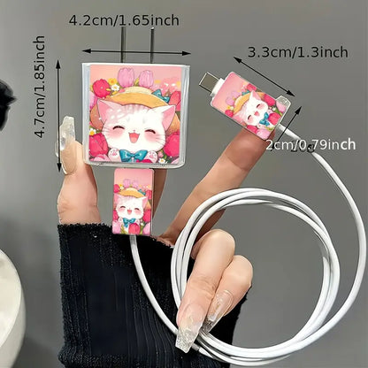Whimsical Cat-Themed Charger Protector Kit
