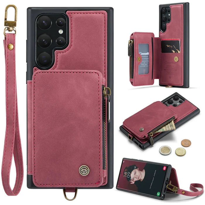 Secure Shield Luxury Zip Flip Phone Case - Samsung
