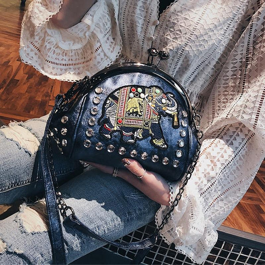 Elephant Vintage Clutch Crossbody Bag
