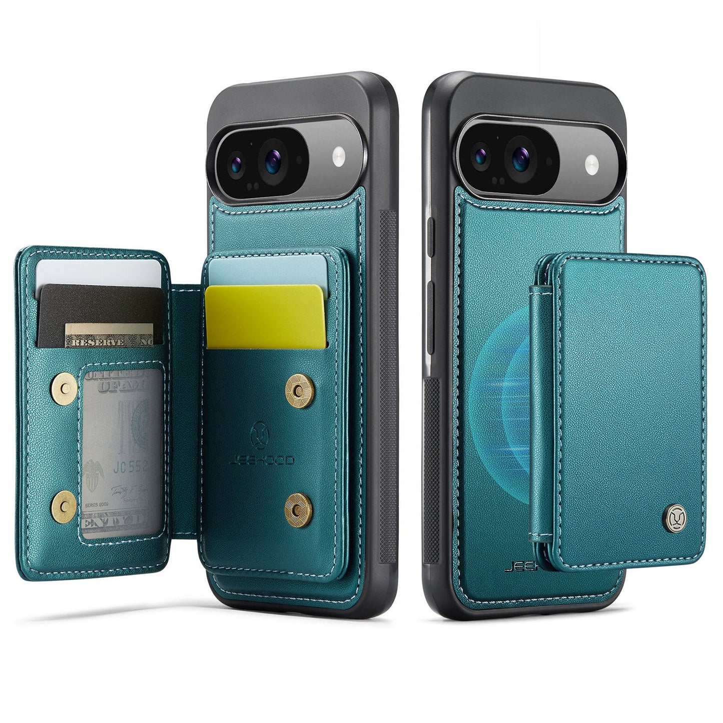 Compact Leather Wallet Case - Google