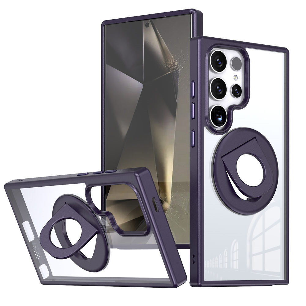 Crystal Matte Frame Ring Holder Case - Samsung