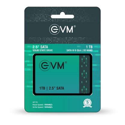 EVM 1TB 2.5 Inch SATA Internal SSD - Read: 550MB/s & Write: 500MB/s - SATA Solid-State Drive - 5Years Warranty (EVM25/1TB)