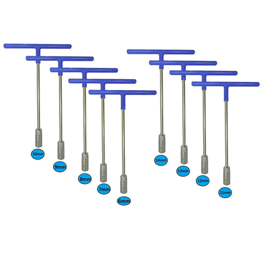 Rubber-Coated T-Grip Hexagon Socket Wrench Spanner Tool