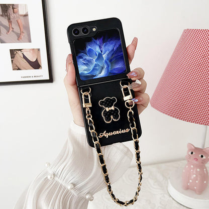 Adorable Motif Bear Leather Case - Samsung
