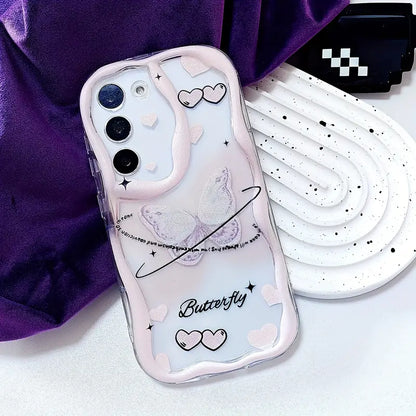 Cute Butterfly Gradient Transparent Case - Samsung