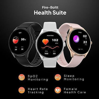 Fire-Boltt Phoenix AMOLED 1.43" Display Smart Watch, with 700 NITS Brightness, Stainless Steel Rotating Crown, Multipe Sports Modes & 360 Health (Grey)