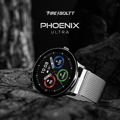 Fire-Boltt Phoenix Ultra Luxury Stainless Steel, Bluetooth Calling Smartwatch, AI Voice Assistant, Metal Body with 120+ Sports Modes, SpO2, Heart Rate Monitoring (Silver)