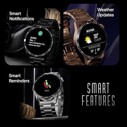 Fire-Boltt Talk 2 Pro Ultra 1.39" Round Display Stainless Steel Luxury Smart Watch, Bluetooth Calling & 360 Health Monitoring, 123 Sports Modes, Inbuilt Voice Assistant (Gold)