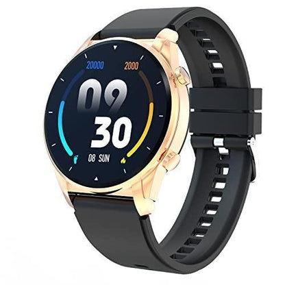Fire-Boltt Thunder Bluetooth Calling Full Touch 1.32inch(3.32cm) Amoled LCD Smartwatch with SpO2, Heart Rate & Sleep Monitoring, 30 Sports Modes (Gold Black), Free Size