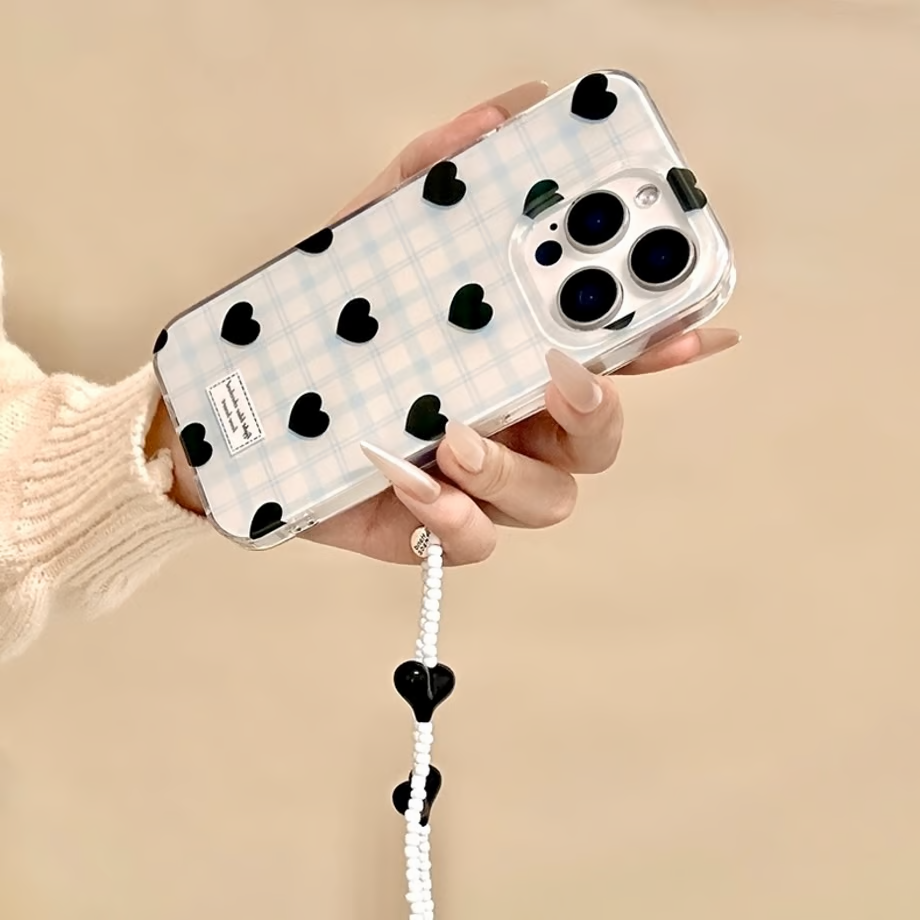 Chic Aesthetic Heart Pattern Phone Case